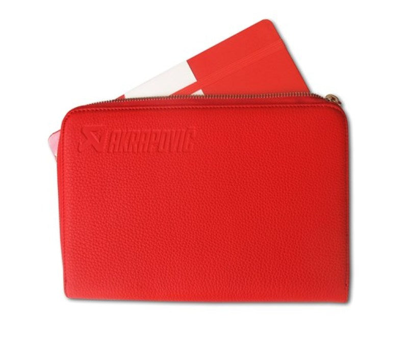 Akrapovic Akrapovic Leather Zip Notebook (M) red