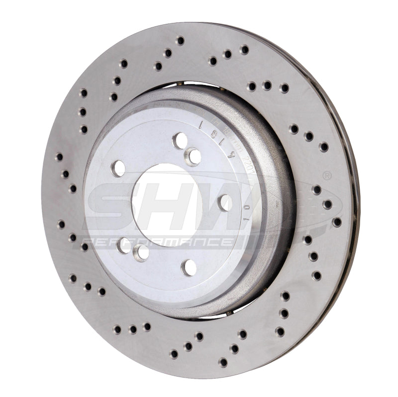 SHW Performance SHW 06-08 BMW Z4 3.2L Left Rear Cross-Drilled Lightweight Brake Rotor (34212282303)