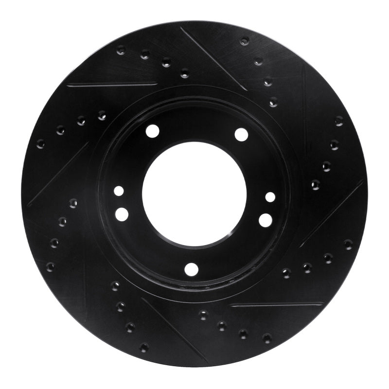 R1 Concepts R1 03-06 Kia Sorento Front Left Drilled & Slotted Black Brake Rotor