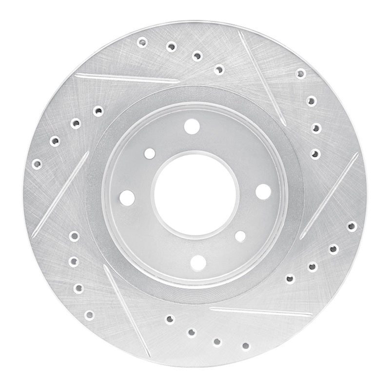 R1 Concepts R1 90-92 Infiniti M30 Front Left Drilled & Slotted Silver Brake Rotor