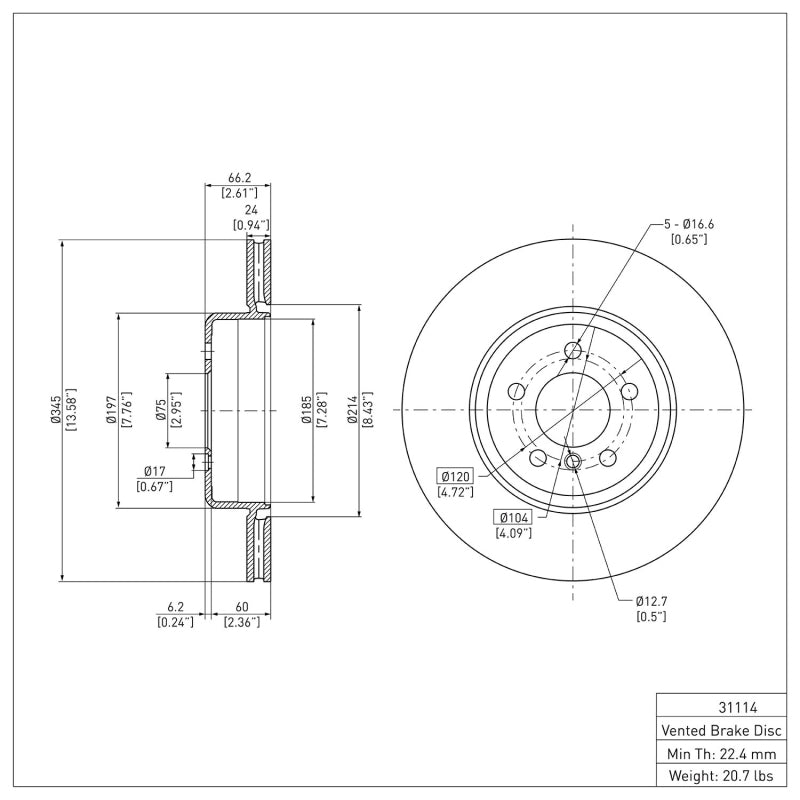 DFC 13-21 BMW 440I xDrive CONVERTIBLE Rear Brake Rotor