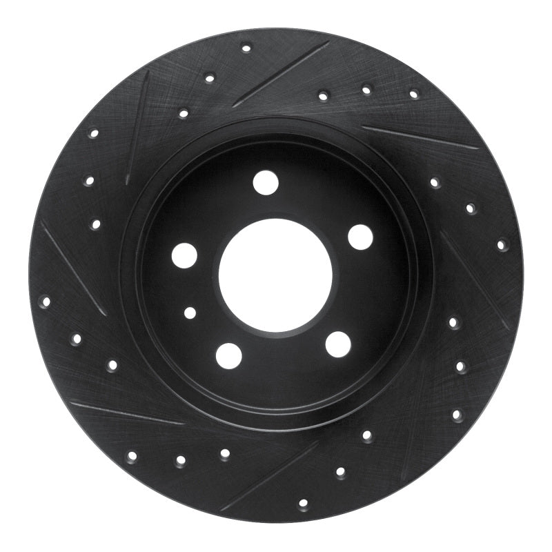 R1 Concepts R1 00-09 Audi A4 (USA/Canada) Rear Right Drilled & Slotted Black Brake Rotor