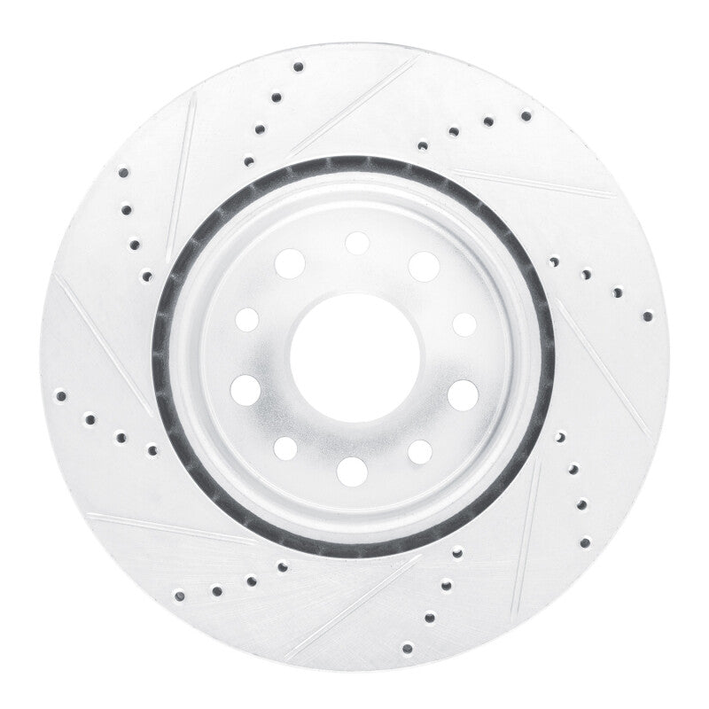 R1 Concepts R1 22-25 Jeep Grand Cherokee Front Right Drilled & Slotted Silver Brake Rotor