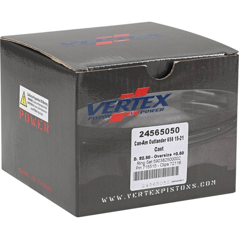 Vertex Pistons Vertex Piston 04-05 Can-Am Outlander 330 2x4 330cc +0.50mm Oversized Cast Replica Piston Kit