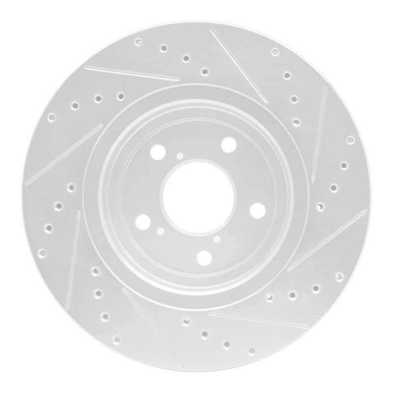 R1 Concepts R1 17-20 Acura MDX Front Right Drilled & Slotted Silver Brake Rotor