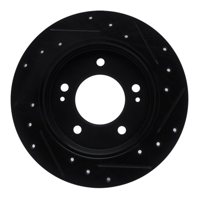 R1 Concepts R1 17-25 Hyundai Elantra GT Rear Left Drilled & Slotted Black Brake Rotor