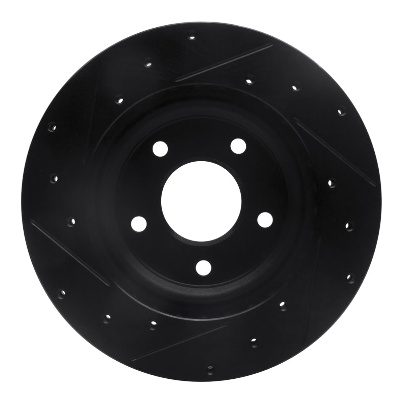 R1 Concepts R1 07-25 Chrysler 200 Front Right Drilled & Slotted Black Brake Rotor