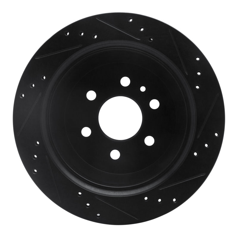 R1 Concepts R1 15-20 Chevrolet Colorado Rear Left Drilled & Slotted Black Brake Rotor