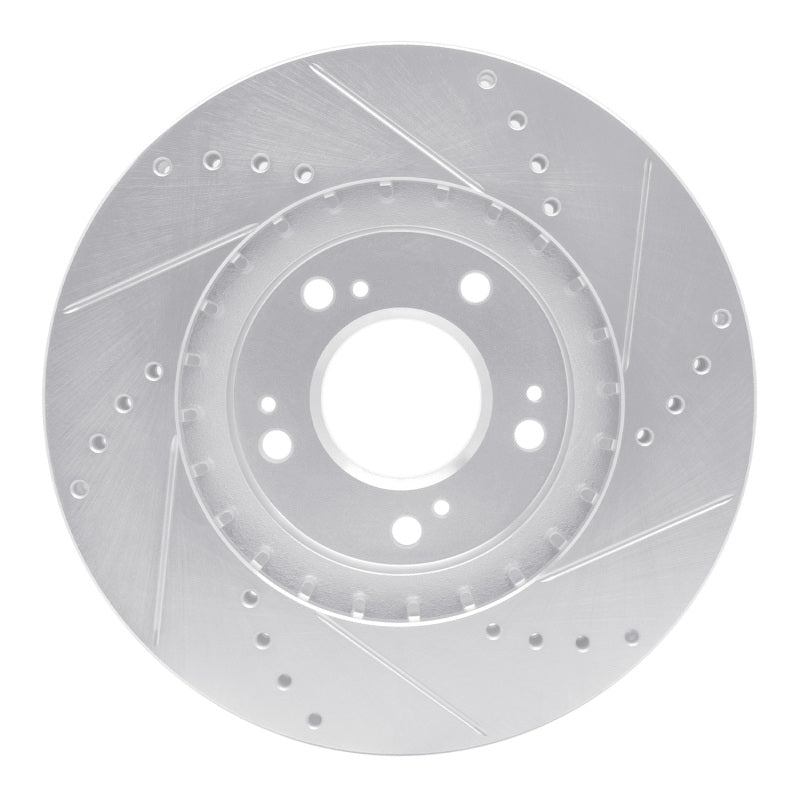 R1 Concepts R1 04-11 Mitsubishi Grandis (Mexico) Front Left Drilled & Slotted Silver Brake Rotor