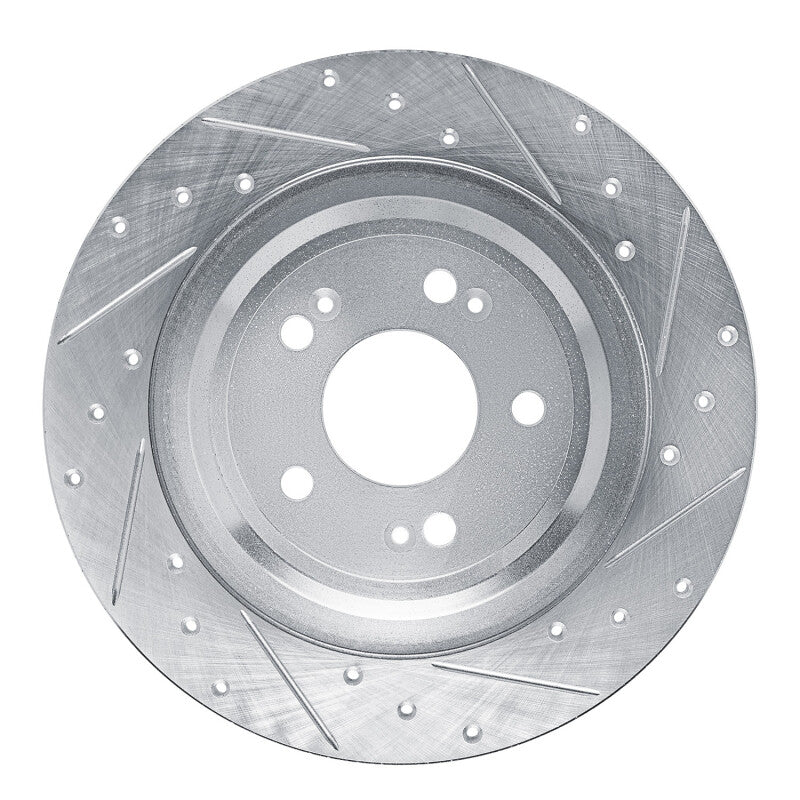 R1 Concepts R1 21-25 Genesis GV70 Rear Right Drilled & Slotted Silver Brake Rotor