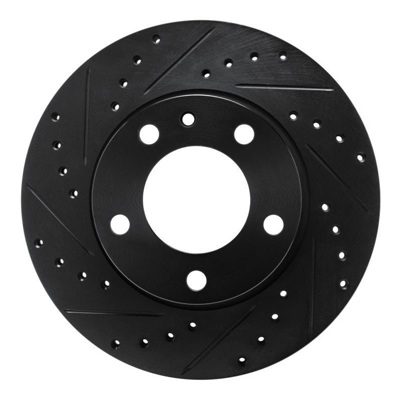 R1 Concepts R1 82-88 BMW 533I Front Left Drilled & Slotted Black Brake Rotor