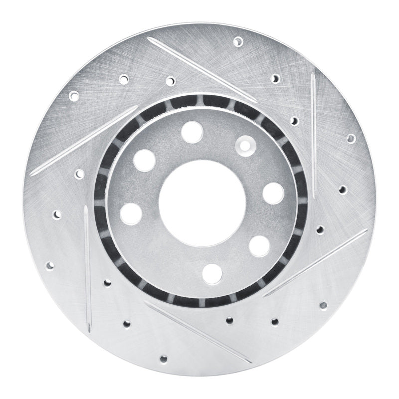 R1 Concepts R1 98-99 Chevrolet TIGRA (Mexico) Front Right Drilled & Slotted Silver Brake Rotor