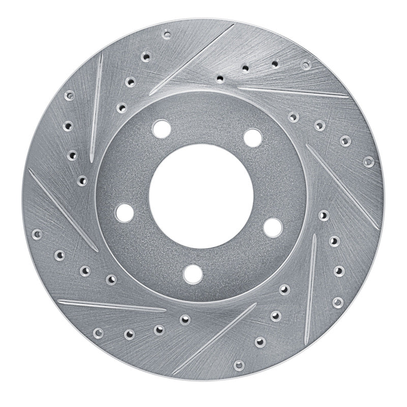 R1 Concepts R1 93-94 Jaguar XJ12 Front Left Drilled & Slotted Silver Brake Rotor