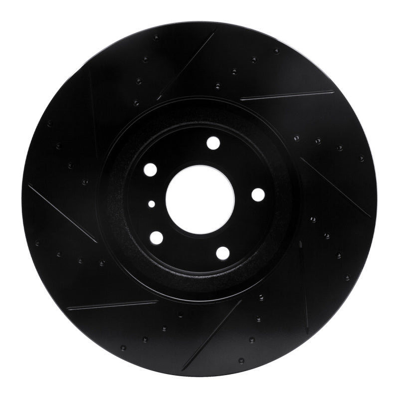 R1 Concepts R1 07-15 Infiniti G35 Front Right Drilled & Slotted Black Brake Rotor