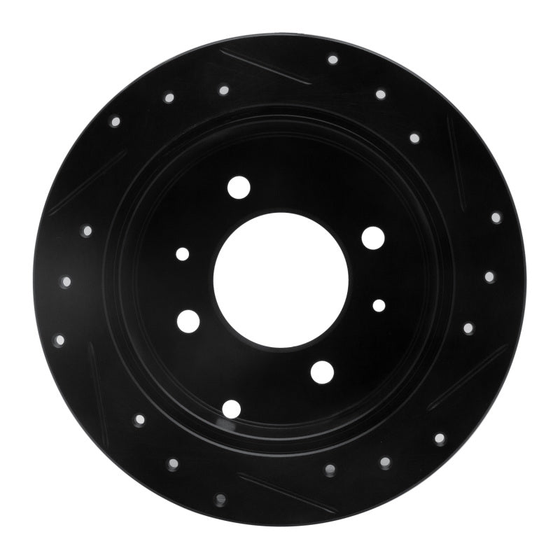 R1 Concepts R1 99-06 Hyundai Sonata Rear Left Drilled & Slotted Black Brake Rotor