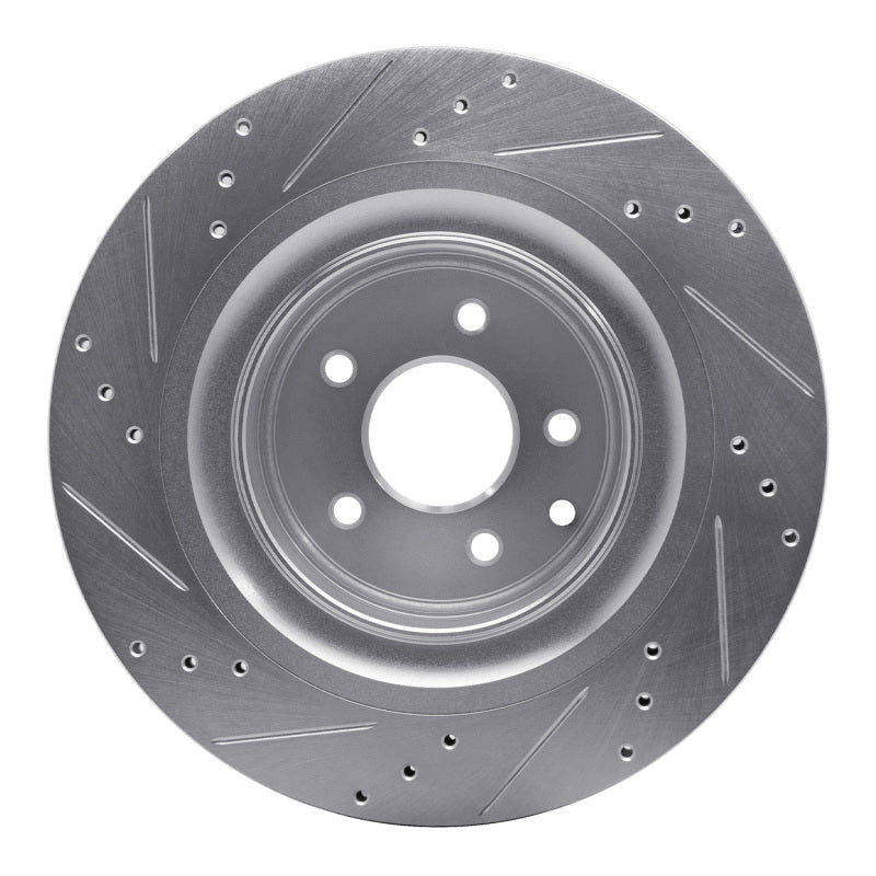 R1 Concepts R1 09-20 Nissan 370Z Rear Right Drilled & Slotted Silver Brake Rotor