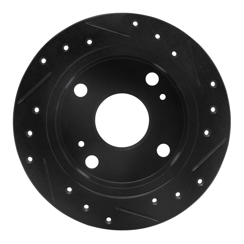 R1 Concepts R1 85-87 Toyota Corolla (US/Canada) Rear Left Drilled & Slotted Black Brake Rotor