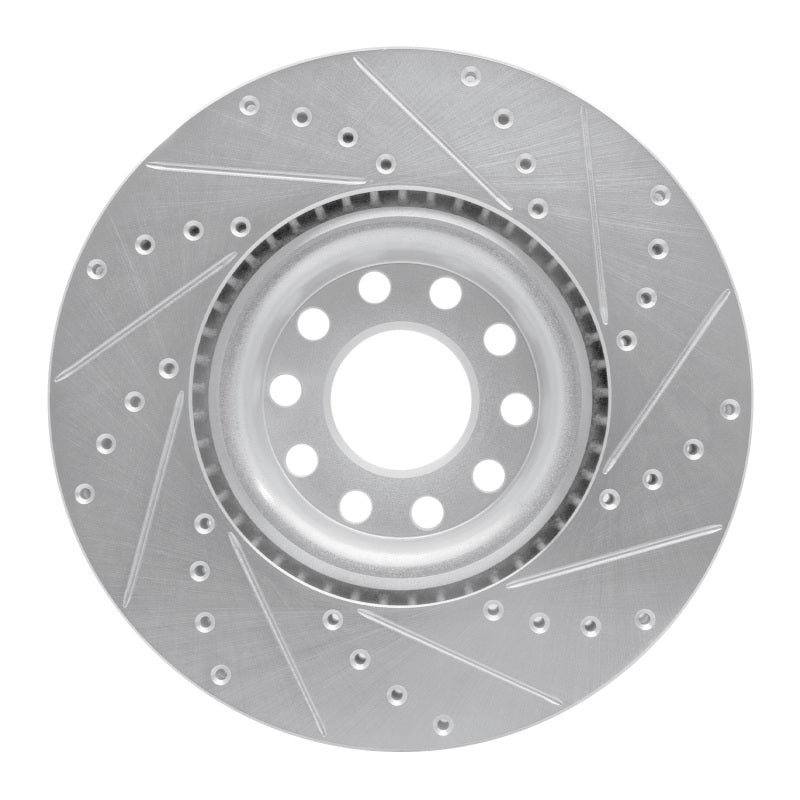 R1 Concepts R1 99-04 Audi A6 Quattro Front Left Drilled & Slotted Silver Brake Rotor