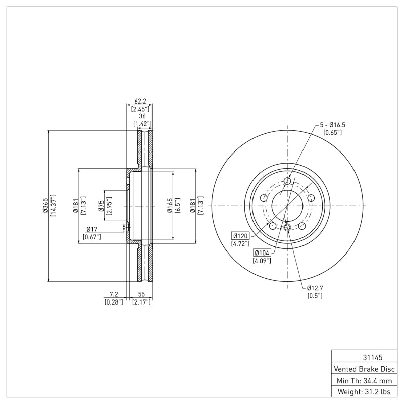 DFC 08-19 BMW X5 Front Brake Rotor