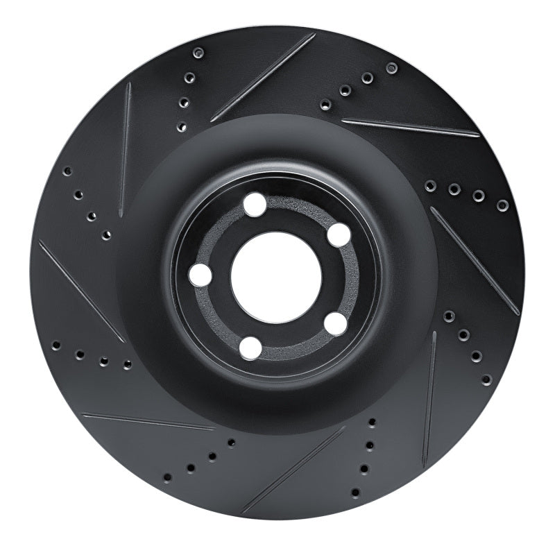 R1 Concepts R1 21-25 Ford Mustang Mach-E Front Left Drilled & Slotted Black Brake Rotor