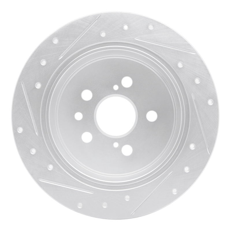 R1 Concepts R1 96-99 Toyota Celica Rear Right Drilled & Slotted Silver Brake Rotor