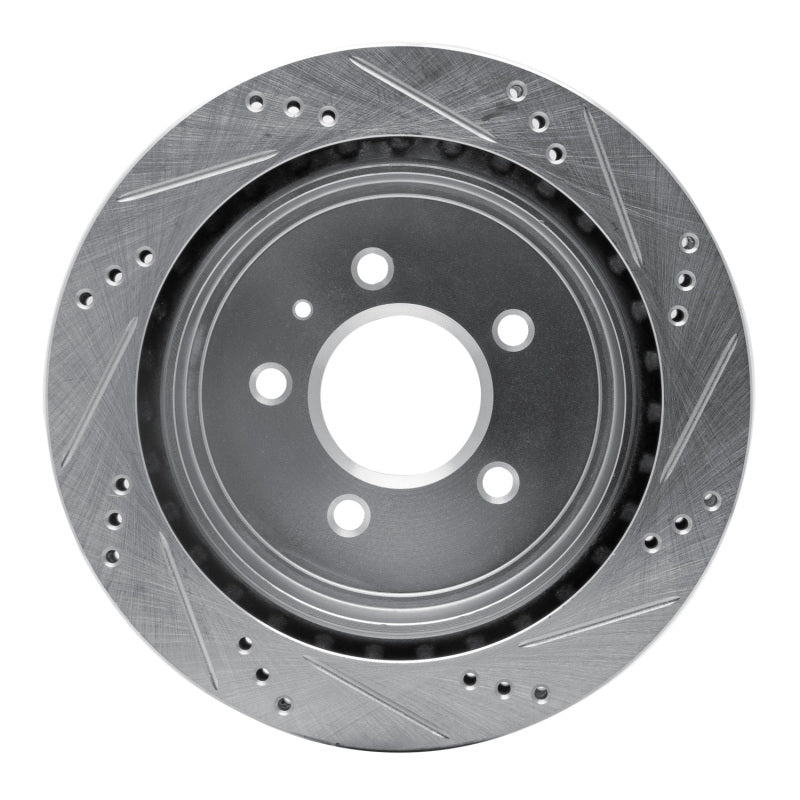 R1 Concepts R1 03-11 Cadillac CTS Rear Left Drilled & Slotted Silver Brake Rotor