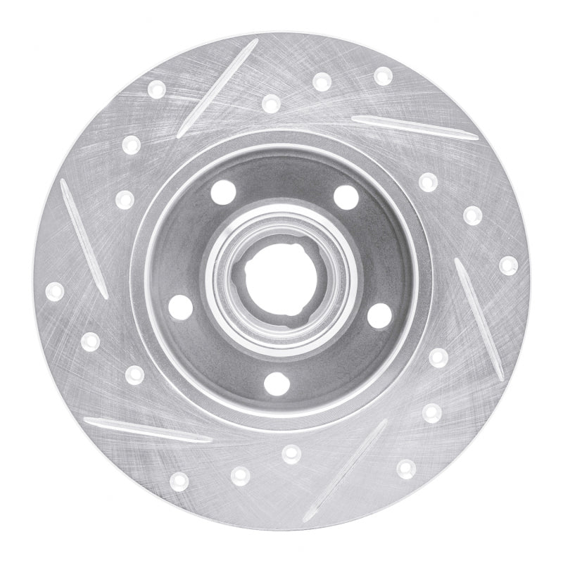 R1 Concepts R1 92-98 Volkswagen Golf Rear Right Drilled & Slotted Silver Brake Rotor