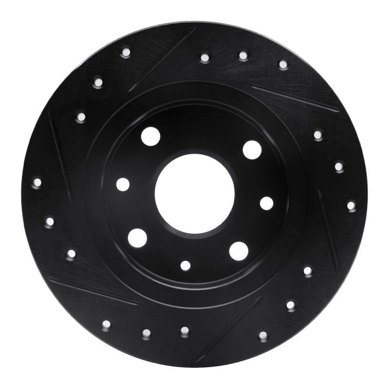 R1 Concepts R1 90-93 Mazda Miata Rear Right Drilled & Slotted Black Brake Rotor