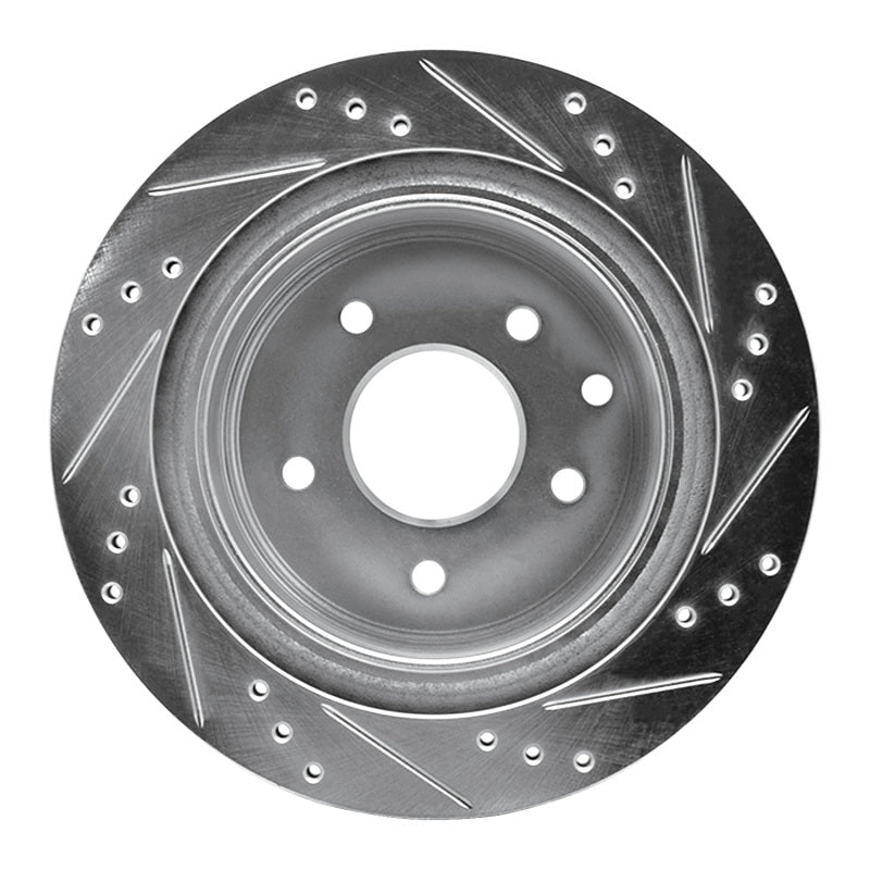 R1 Concepts R1 02-25 Infiniti G35 Rear Left Drilled & Slotted Silver Brake Rotor