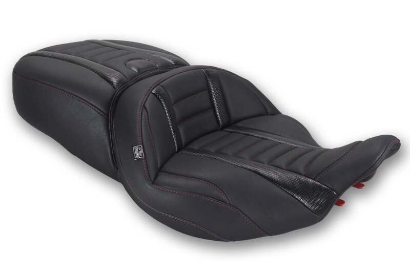 Mustang Motorcycle Mustang 23-26 Harley CVO Road Glide, Street Glide, ST Deluxe 1pc 2Up Blk w/Dark Cherry Thread