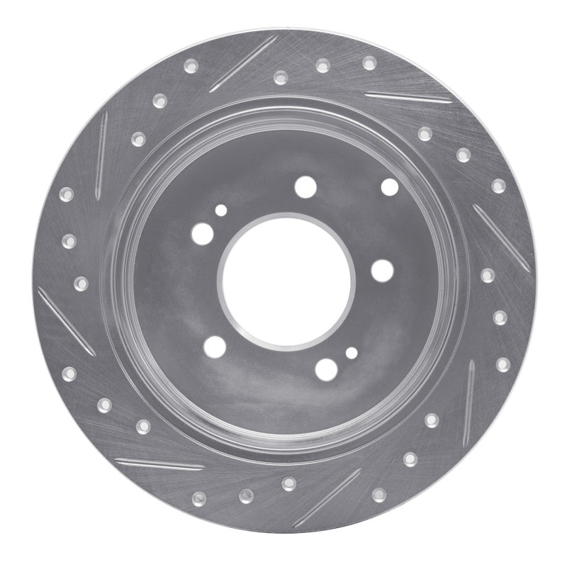 R1 Concepts R1 06-09 Hyundai AZERA Rear Right Drilled & Slotted Silver Brake Rotor