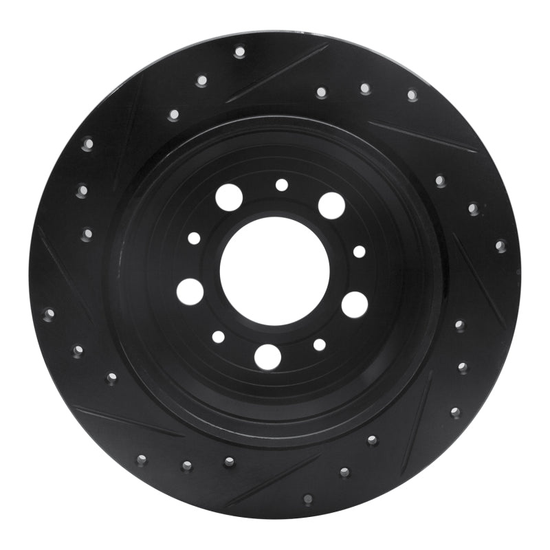 R1 Concepts R1 99-09 Volvo V70 Rear Right Drilled & Slotted Black Brake Rotor