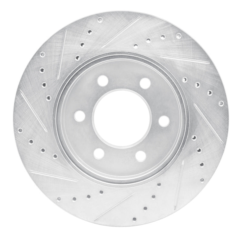 R1 Concepts R1 02-06 Ford Expedition Front Right Drilled & Slotted Silver Brake Rotor