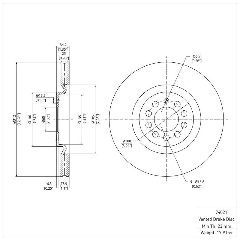 DFC 00-06 Audi TT Front Brake Rotor