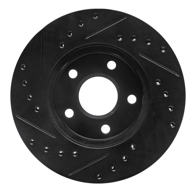 R1 Concepts R1 80-89 Buick CENTURY Front Right Drilled & Slotted Black Brake Rotor