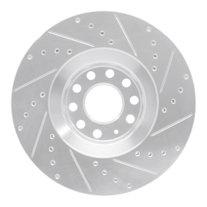 R1 Concepts R1 98-09 Audi A4 Quattro Front Left Drilled & Slotted Silver Brake Rotor