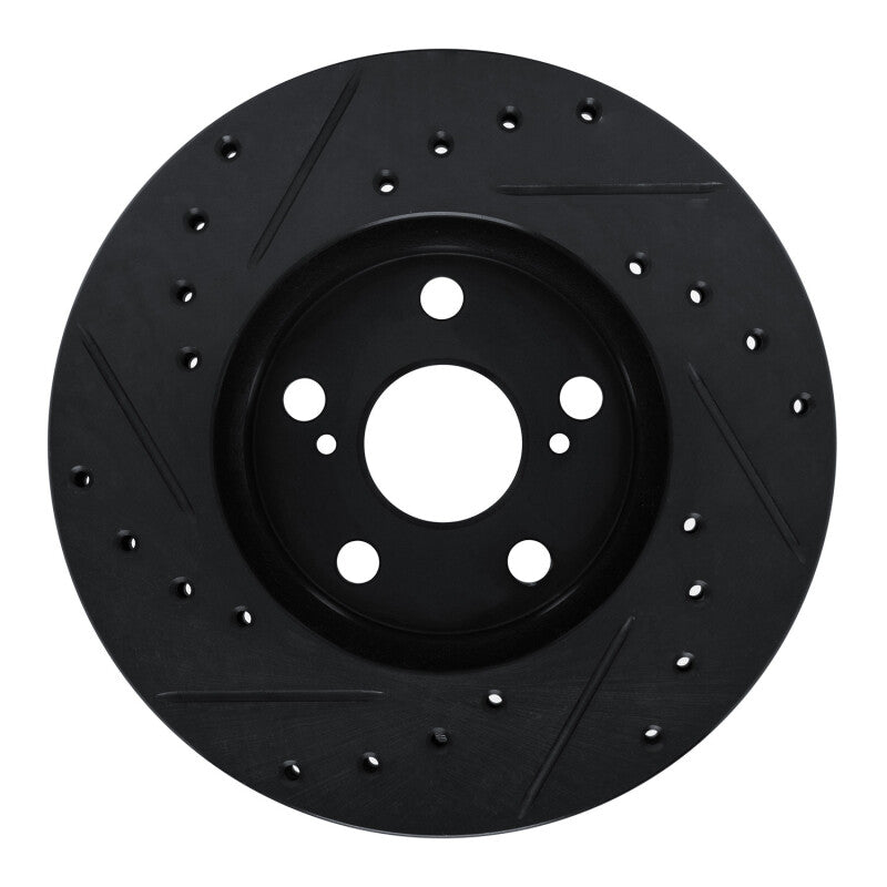 R1 Concepts R1 87-87 Toyota Camry Front Right Drilled & Slotted Black Brake Rotor