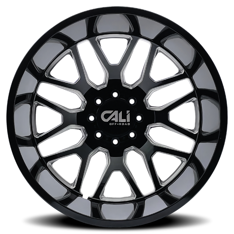 Cali Off-Road 9115D Invader Dually 24x8.25 / 8x165.1 BP / -232mm OS / 121.3mm Hub Gls Blk Mill Wheel