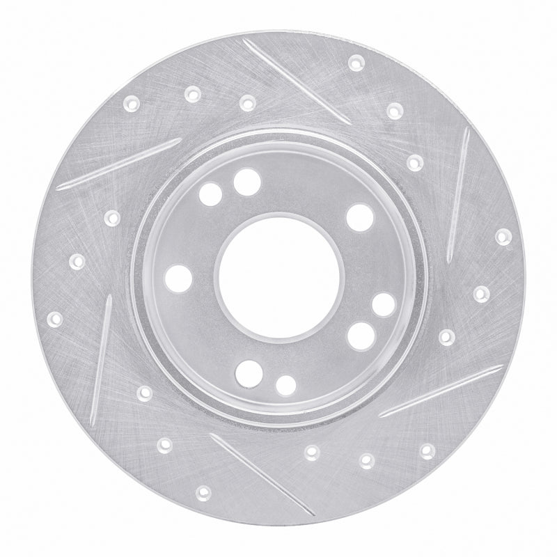 R1 Concepts R1 83-89 Mercedes-Benz 190D Front Left Drilled & Slotted Silver Brake Rotor