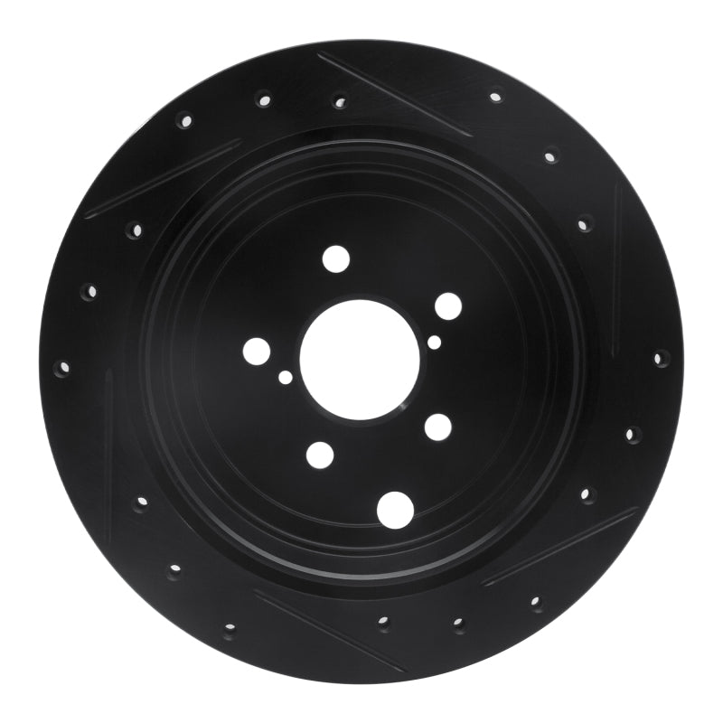 R1 Concepts R1 10-25 Scion FR-S Rear Left Drilled & Slotted Black Brake Rotor
