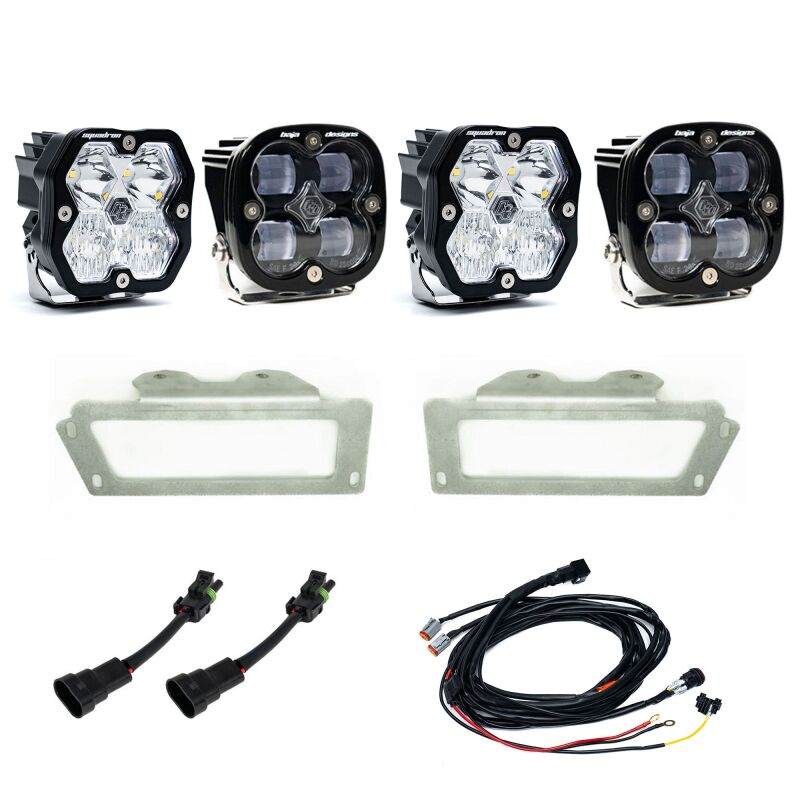 Baja Designs 10-18 Dodge Ram 2500/3500 / 09-12 Ram 1500 Squadron SAE 2.0 Fog Kit (SAE Fog) - Clear