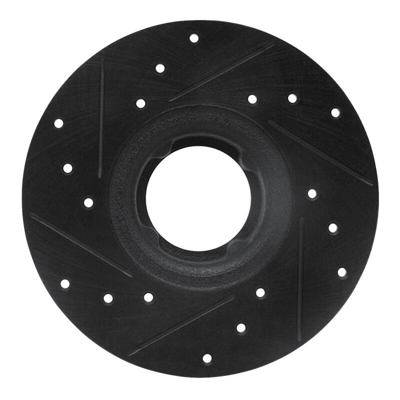 R1 Concepts R1 63-79 Austin Healey Sprite Front Right Drilled & Slotted Black Brake Rotor