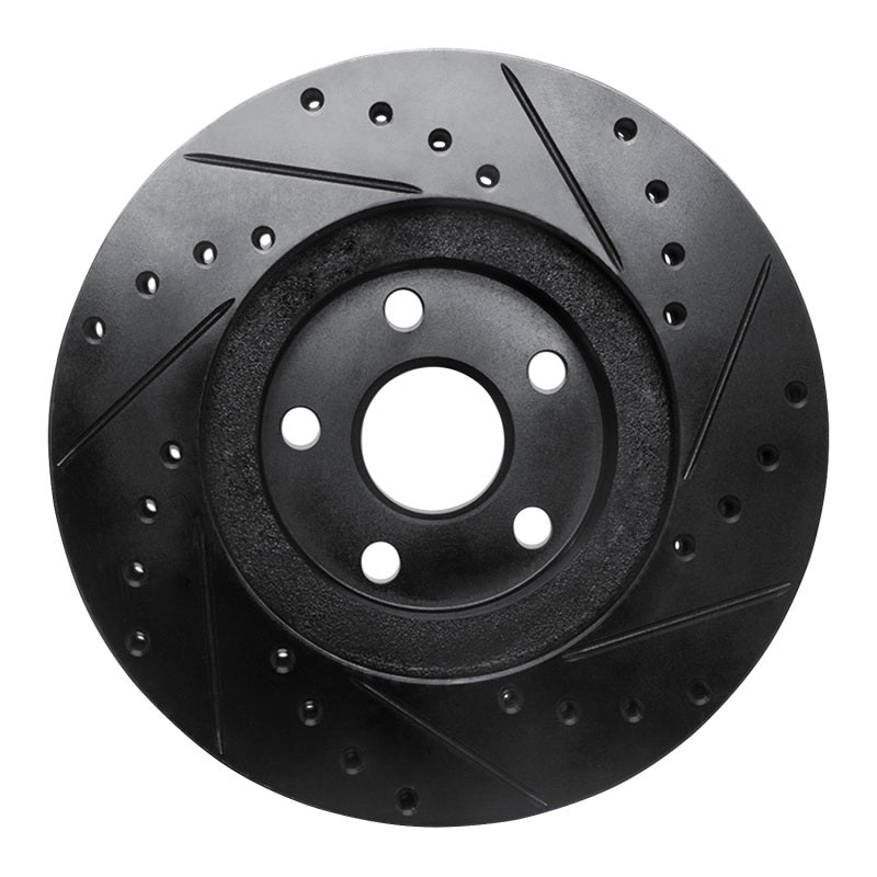 R1 Concepts R1 87-91 Lexus ES250 Front Left Drilled & Slotted Black Brake Rotor