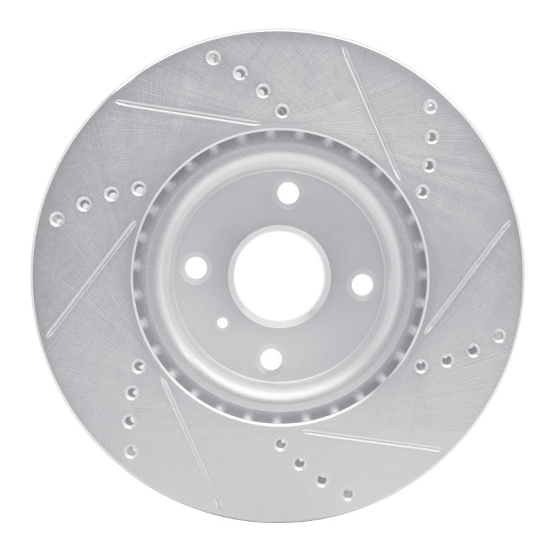 R1 Concepts R1 2016-2025 Fiat 124 Spider Front Left Drilled & Slotted Silver Brake Rotor