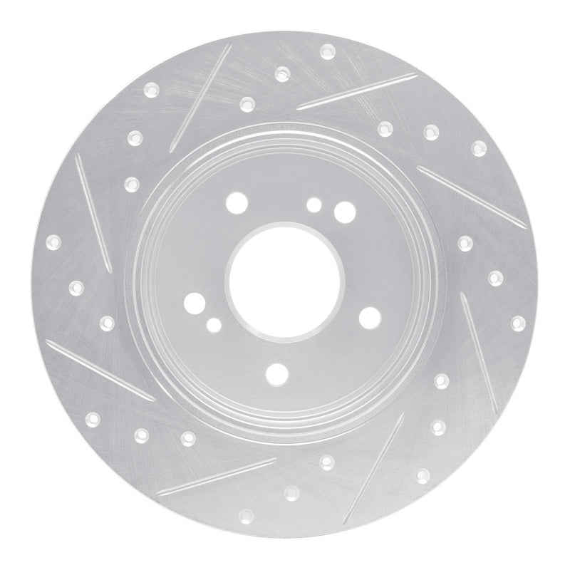 R1 Concepts R1 96-98 Mercedes-Benz SL500 Rear Right Drilled & Slotted Silver Brake Rotor