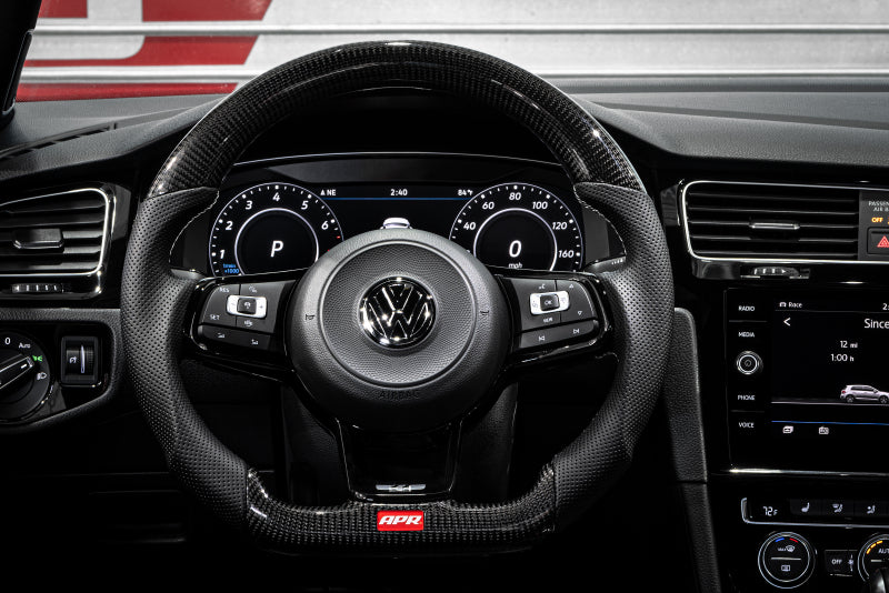 APR 15-26 Volkswagen Golf R/GTI/Jetta (MK7) Carbon Fiber/Silver Stitch Steering Wheel (Non Paddles)