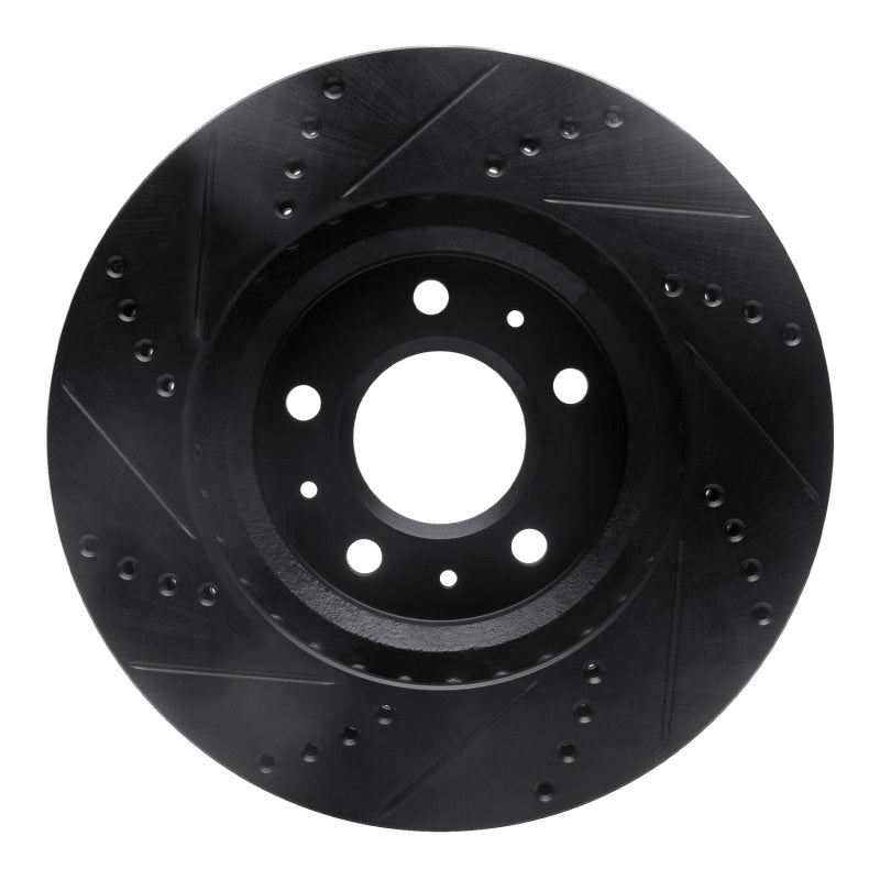 R1 Concepts R1 03-07 Cadillac CTS Front Right Drilled & Slotted Black Brake Rotor