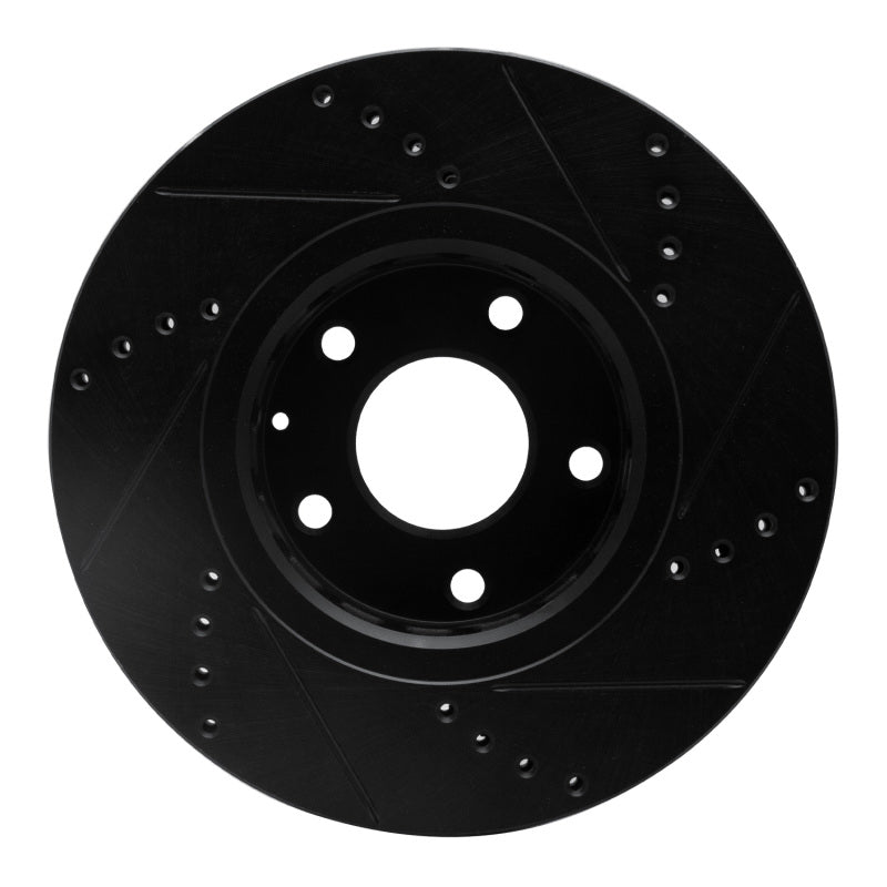 R1 Concepts R1 16-25 Mazda CX-5 Front Left Drilled & Slotted Black Brake Rotor
