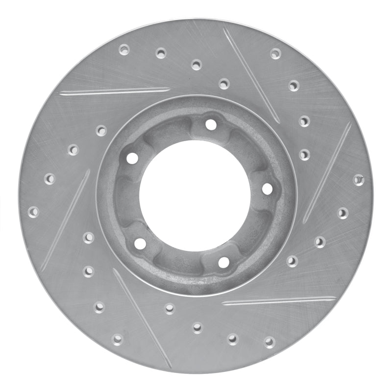 R1 Concepts R1 85-92 Toyota Pickup Front Left Drilled & Slotted Silver Brake Rotor