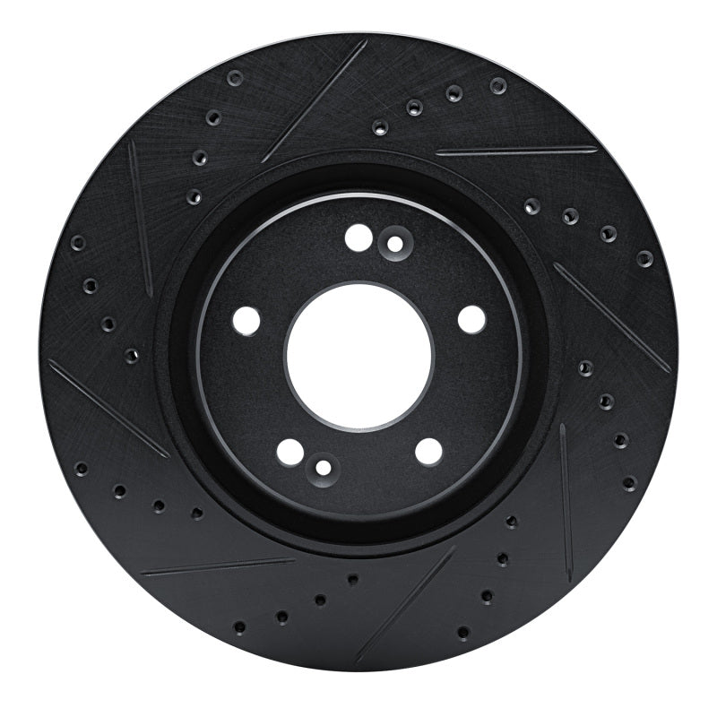 R1 Concepts R1 17-20 Kia Cadenza Front Left Drilled & Slotted Black Brake Rotor